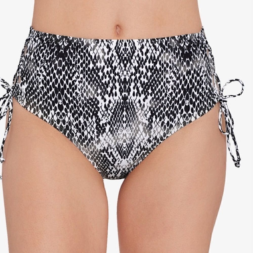 SALT + COVE JUNIOR'S SIMPLE SCALE LACE SIDE BIKINI BOTTOMS SWIMSUIT BLACK L